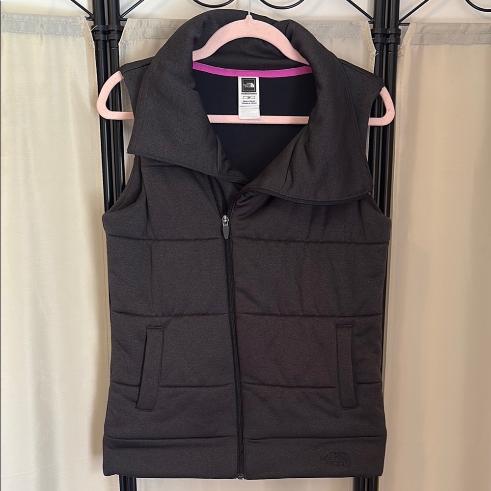 The North Face Women’s Black Puffer Vest With Pink - S/M/L